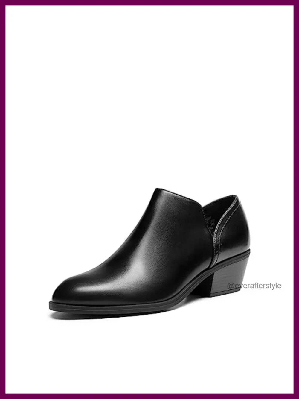 Faux Leather Chunky Heel Ankle Boots Side Zip Pull-On Bootie
